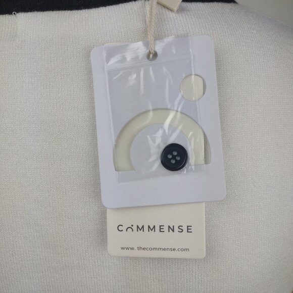 NWT Commense white black V-Neck short sleeve cropped cardigan bolero Small - Picture 5 of 8